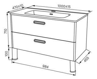 Напольная тумба с раковиной IDDIS Brick BRI10WFi95K 100см белый